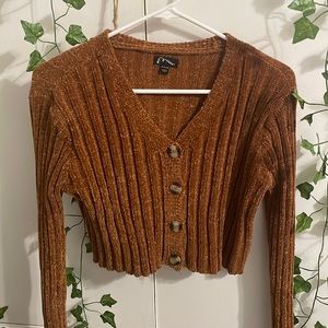 Cute Art Class Brand Buttoned Cropped Sweater